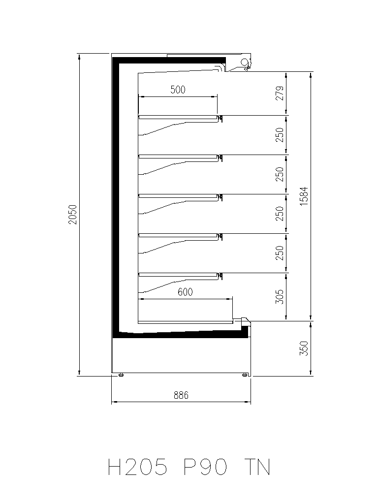 H205 P90 OV Open M2 H205 P75